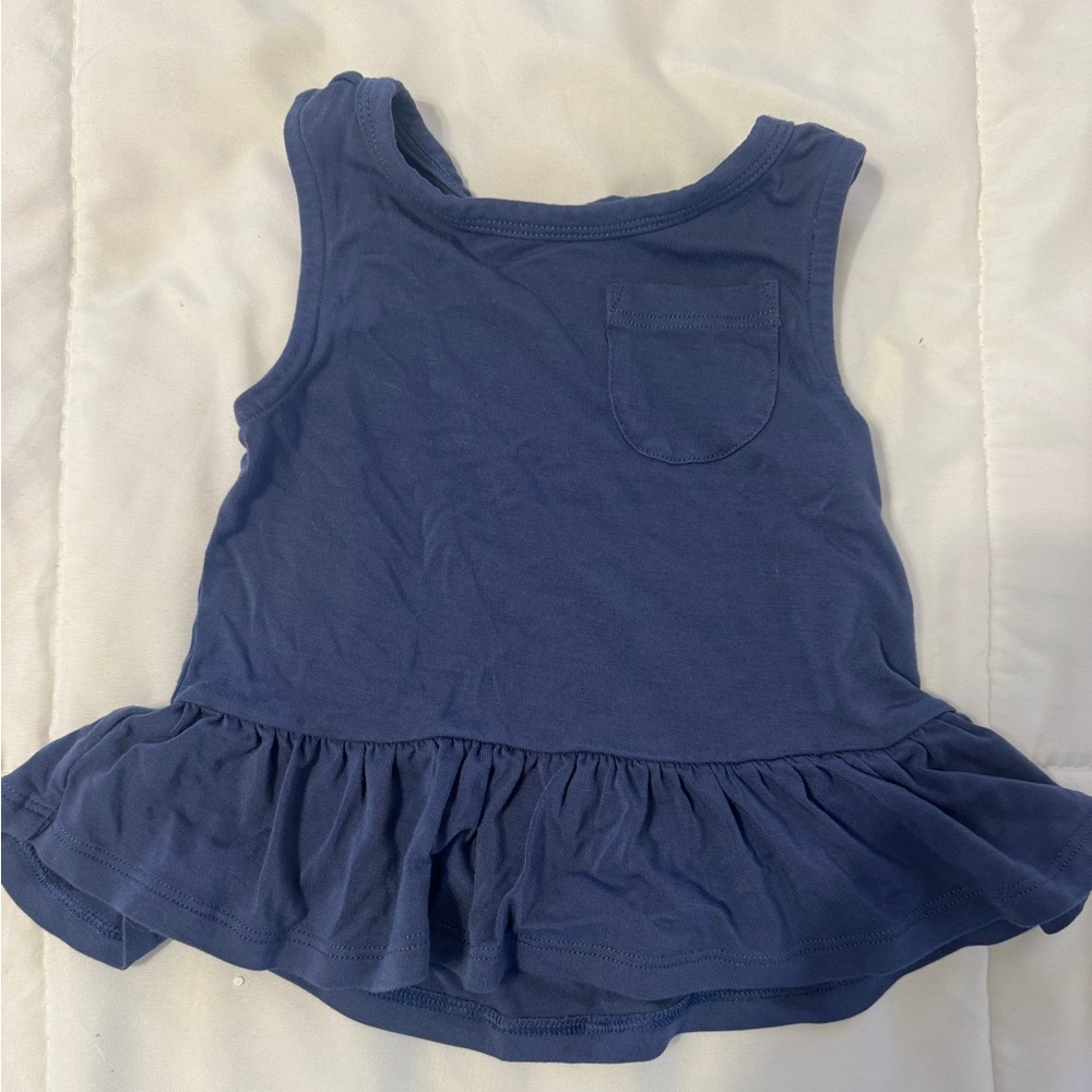 Little Sleepies Navy Ruffle Tank Top